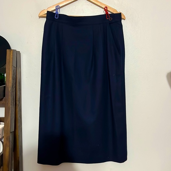 Vintage Miss Pendleton Navy Blue Wool Skirt - Picture 1 of 4